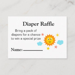 Tarjeta De Recepción Sonriente Sunshine Baby Shower Diaper Raffle