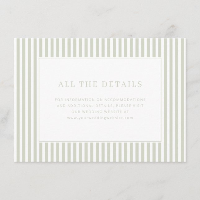 Tarjeta De Recepción Sophisticated Beige Stripes (Anverso)