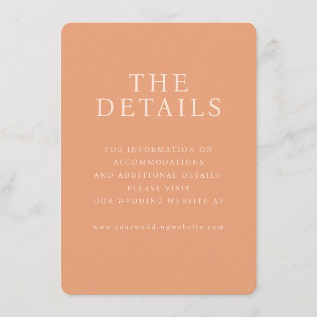 Tarjeta De Recepción Sophisticated Peach Minimalist (Anverso)
