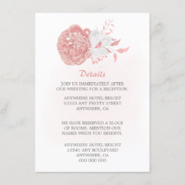 Tarjeta De Recepción sorprendentes detalles florales rosas y blancas