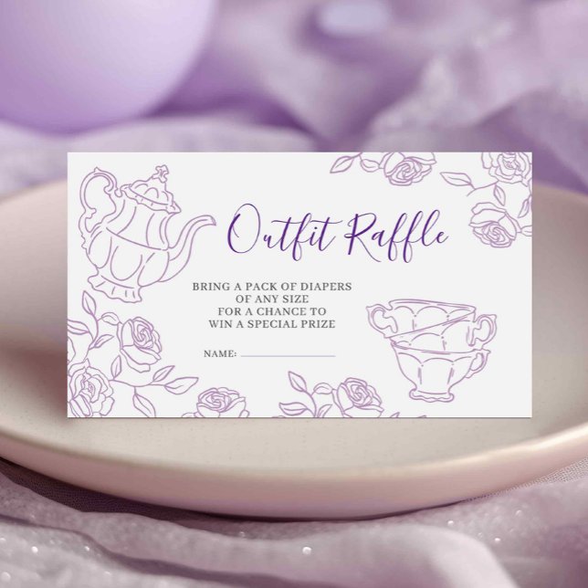 Tarjeta De Recepción Sorteo de Outfit para Té de Toile Lila (Subido por el creador)