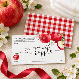Tarjeta De Recepción Sorteo de Pañales Apple of My Eye Baby Shower