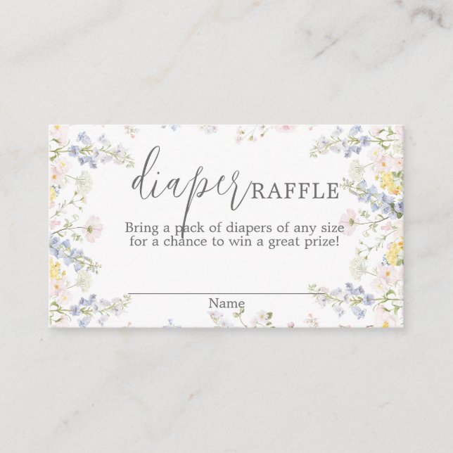 Tarjeta De Recepción Sorteo de pañales Baby in Bloom (Anverso)
