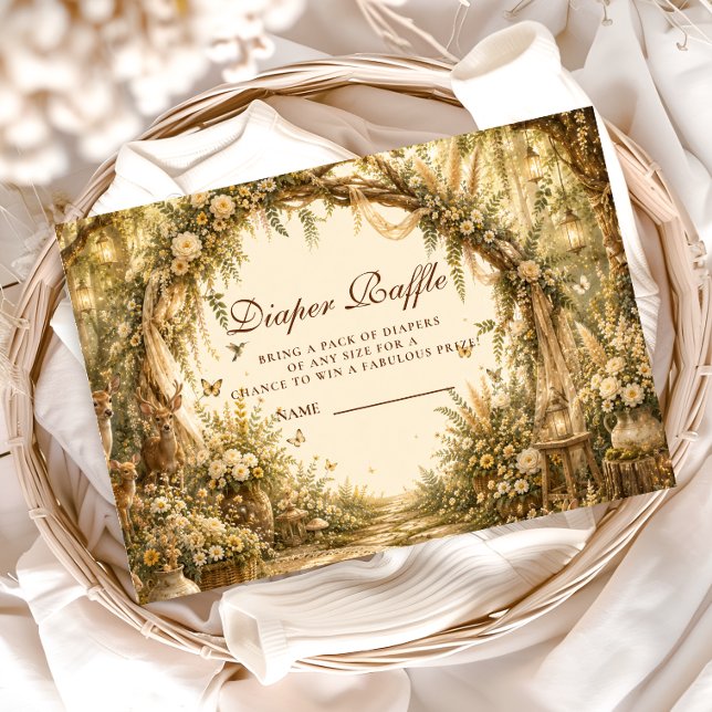 Tarjeta De Recepción Sorteo de Pañales Boho Bosque Caprichoso (Subido por el creador)