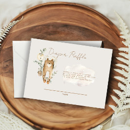 Tarjeta De Recepción Sorteo de pañales Boho lindo We Can Bearly Wait 