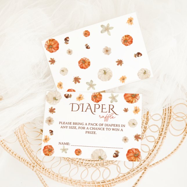 Tarjeta De Recepción Sorteo de pañales Boho Pumpkin Neutral Cute (Subido por el creador)