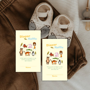 Tarjeta De Recepción Sorteo de pañales Colorido Safari Salvaje Baby Sho