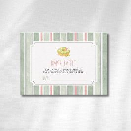 Tarjeta De Recepción Sorteo de pañales con donut de matcha rayado vinta
