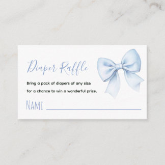Tarjeta De Recepción Sorteo de Pañales con Lazo Azul para Baby Shower d