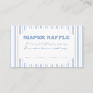 Tarjeta De Recepción Sorteo de Pañales con Patrón de Rayas Azules Suave
