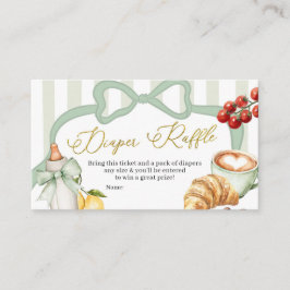 Tarjeta De Recepción Sorteo de pañales con rayas verde salvia de Italia