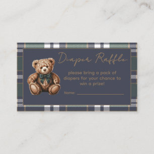 Tarjeta De Recepción Sorteo de pañales con tema de Oso elegante Chic Fa