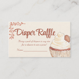Tarjeta De Recepción Sorteo de Pañales con Tema de Postre Italiano Café