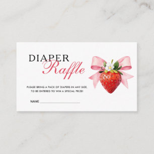 Tarjeta De Recepción Sorteo de pañales Coquette Pink Strawberry