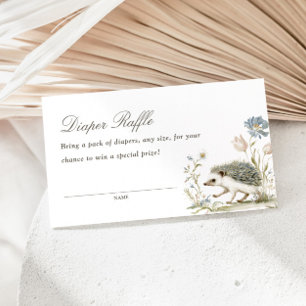 Tarjeta De Recepción Sorteo de pañales Cottage Floral Erizo