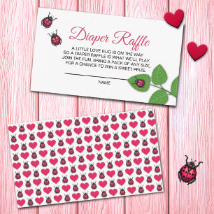 Tarjeta De Recepción Sorteo de Pañales Dama Bug Pequeño Bicho de Amor
