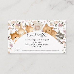Tarjeta De Recepción Sorteo de pañales de animales bebés del bosque de