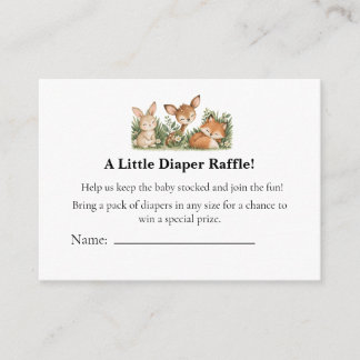 Tarjeta De Recepción Sorteo de pañales de animales del bosque adorable