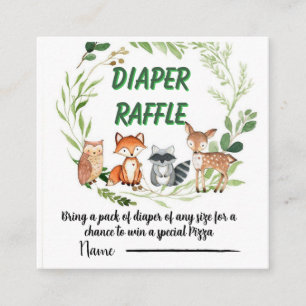 Tarjeta De Recepción Sorteo de pañales de animales del bosque vegetació