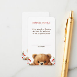 Tarjeta De Recepción Sorteo de pañales de Baby Bear y bayas de Rowan