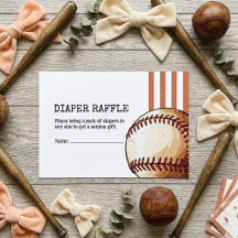 Sorteo de pañales de béisbol vintage para baby sho