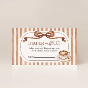 Tarjeta De Recepción Sorteo de pañales de café para bebé
