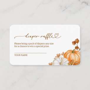 Tarjeta De Recepción Sorteo de Pañales de Calabaza en Acuarela de Otoño