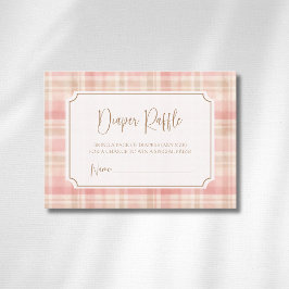 Tarjeta De Recepción Sorteo de pañales de Cottagecore Blush Marfil Cuad