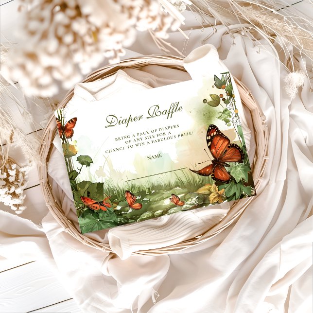 Tarjeta De Recepción Sorteo de Pañales de Flores de Mariposa (Subido por el creador)