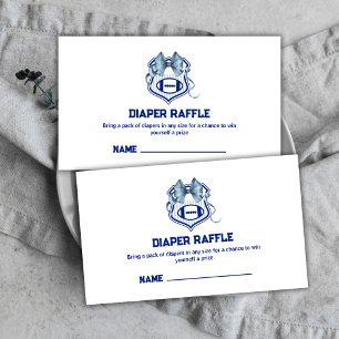 Tarjeta De Recepción Sorteo de pañales de fútbol americano para bebé, d