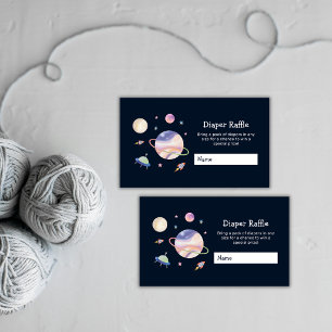 Tarjeta De Recepción Sorteo de pañales de galaxia espacial negra noctur