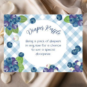 Tarjeta De Recepción Sorteo de Pañales de Gingham Azul Dulce de Frutas