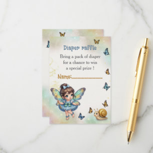 Tarjeta De Recepción Sorteo de pañales de hada adorable