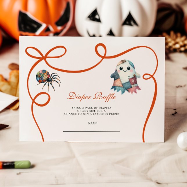 Tarjeta De Recepción Sorteo de pañales de Halloween con parches acolcha (Subido por el creador)