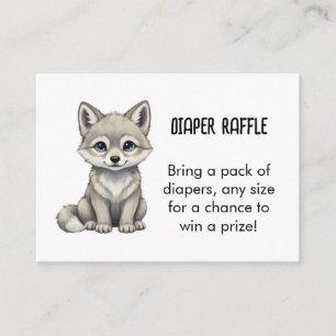 Tarjeta De Recepción Sorteo de Pañales de Lobo Fiesta de Bebé