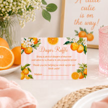 Sorteo de pañales de naranja cítrica Baby shower