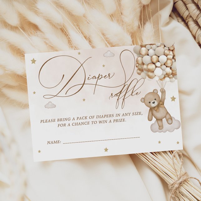 Tarjeta De Recepción Sorteo de pañales de osito de peluche (Subido por el creador)
