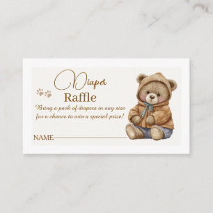 Tarjeta De Recepción Sorteo de pañales de osito Teddy Boho Insertar en