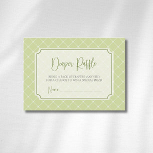 Tarjeta De Recepción Sorteo de Pañales Diamante Verde Cítrico Caprichos
