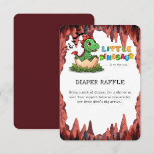 Tarjeta De Recepción Sorteo de pañales El pequeño dinosaurio está en ca
