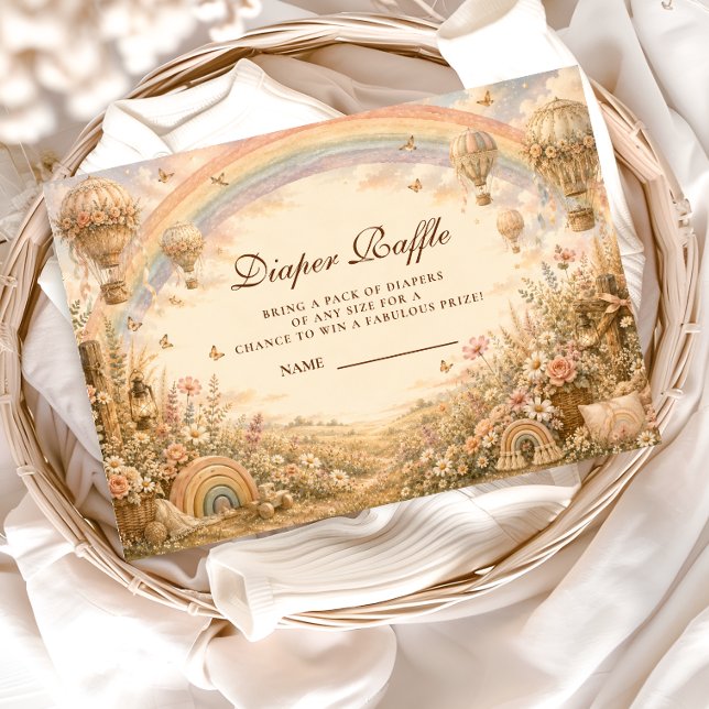 Tarjeta De Recepción Sorteo de Pañales Elegante Arcoíris Boho (Subido por el creador)