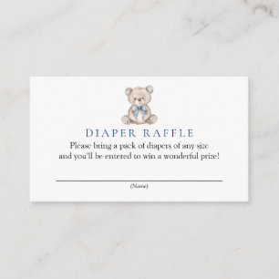 Tarjeta De Recepción Sorteo de pañales en baby shower del osito de pelu