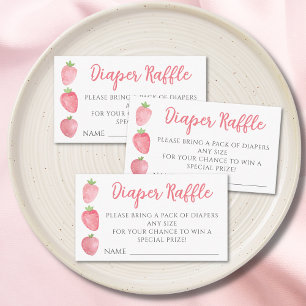Tarjeta De Recepción Sorteo de Pañales Fiesta de Bebé Fresa