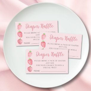 Tarjeta De Recepción Sorteo de Pañales Fiesta de Bebé Fresa