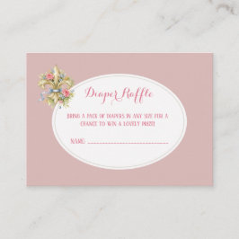 Tarjeta De Recepción Sorteo de pañales Fleur de Lys Baby Shower adjunto