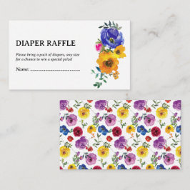 Tarjeta De Recepción Sorteo de Pañales Florales Brillantes y Audaces