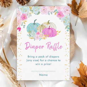 Tarjeta De Recepción Sorteo de Pañales Florales de Calabazas Pastel