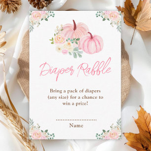 Tarjeta De Recepción Sorteo de Pañales Florales de Calabazas Rosas