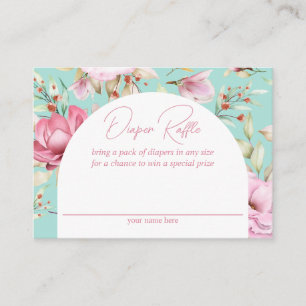 Tarjeta De Recepción Sorteo de pañales florales de jardín campestre
