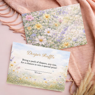 Tarjeta De Recepción Sorteo de pañales florales pastel de flores silves